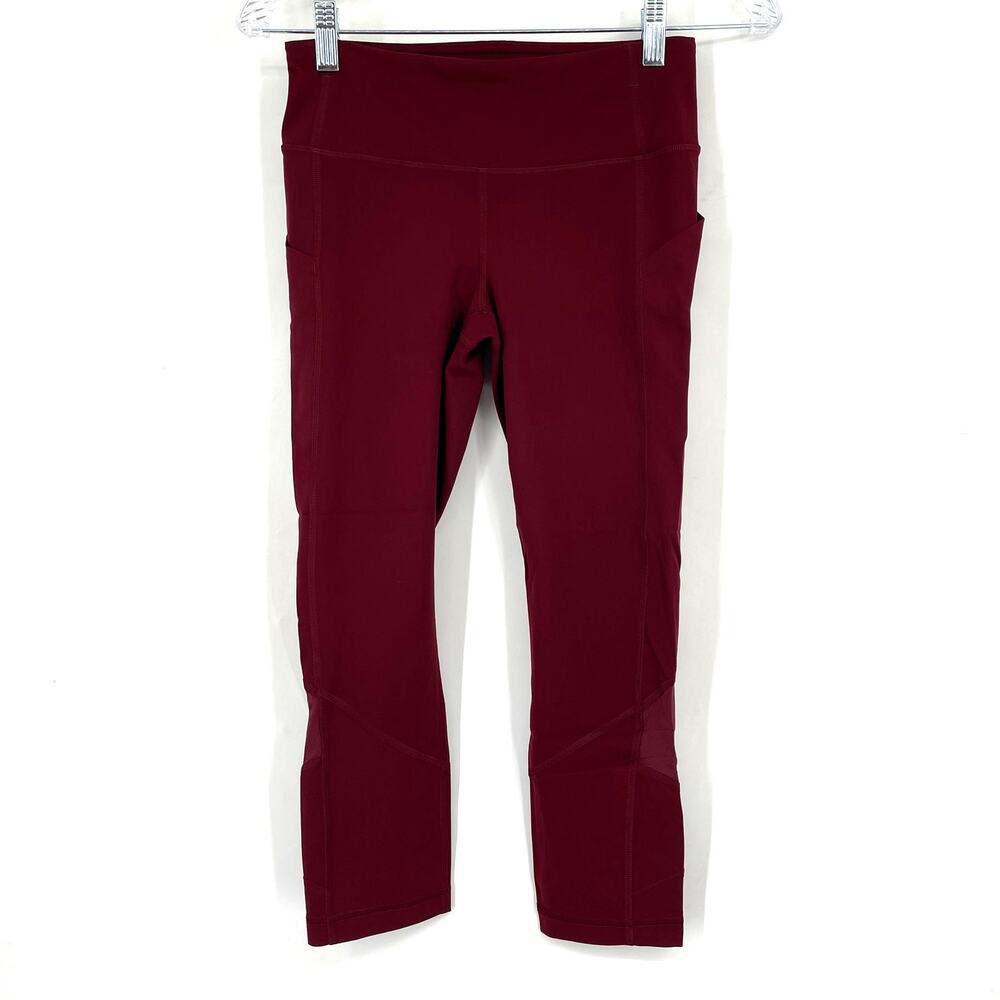 Lululemon Pace Rival Crop 22" Leggings Deep Rouge Size‎ 4